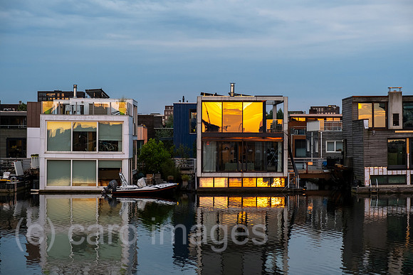 Netherlands, Amsterdam - floating homes in IJburg, a new district in the east of the city created as part of the VINEX housing programme reclaimed from the sea