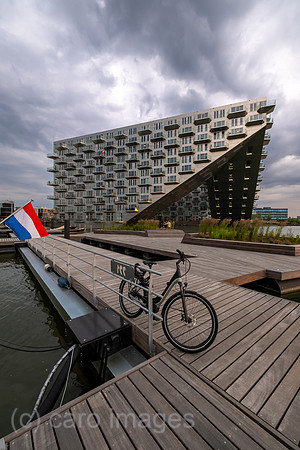 Netherlands, Amsterdam - residential project Sluishuis (lock house) on an artificial island affordable living space in IJburg, a new district in the east of the city created as part of the VINEX housi