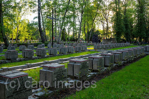 Polen, Warschau - Graeberfeld von Kaempfern der Heimatarmee (Armia Krajowa) des Warschauer Aufstands 1944, Powazki Militaerfriedhof (Cmentarz Wojskowy)