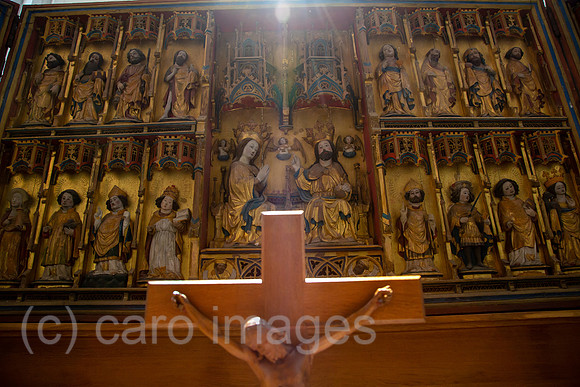 Deutschland, Malchin - Marienaltar aus dem 15.Jh. in der evangelischen St. Johanniskirche Malchin