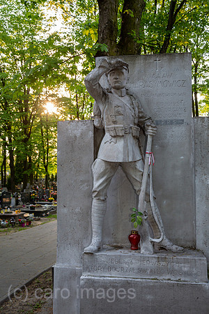Polen, Warschau - Grab von Waclaw Harasymowicz (1875-1923), Powazki Militaerfriedhof (Cmentarz Wojskowy)