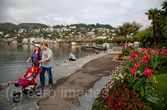 Schweiz, Ascona - Uferpromenade am Lago Maggiore