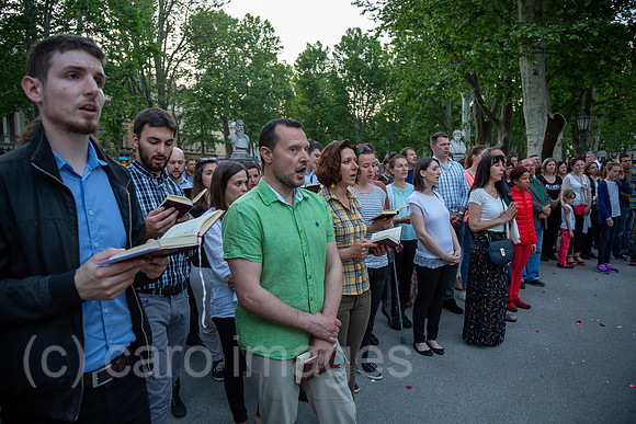 Kroatien, Zagreb - Mitglieder der kroatischen Katholischen Kirche begehen Fronleichnam
