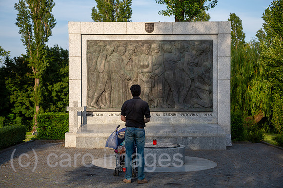 Kroatien, Zagreb - multikonfessioneller Zentralfriedhof Mirogoj, Denkmal fuer die Opfer des Massakers von Bleiburg (1945)