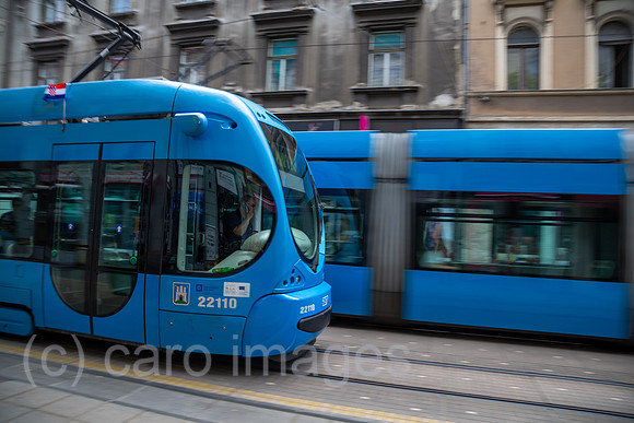 Kroatien, Zagreb - Strassenbahnen im Stadtzentrum