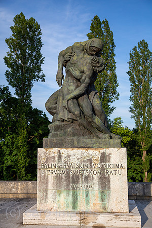 Kroatien, Zagreb - multikonfessioneller Zentralfriedhof Mirogoj, angelegt 1876 (k.u.k.-Monarchie) -1929, Kriegerdenkmal fuer kroatische Gefallene im Ersten Weltkrieg