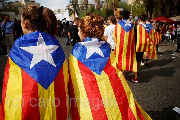 Barcelona, Katalonien, Spanien - Demonstration fuer die Unabhaengigkeit