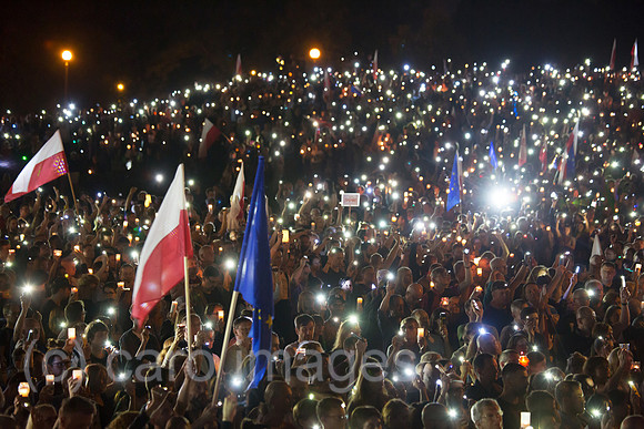 Polen, Poznan, Demonstration gegen die Gleichschaltung der Justiz durch die PIS-Regierung