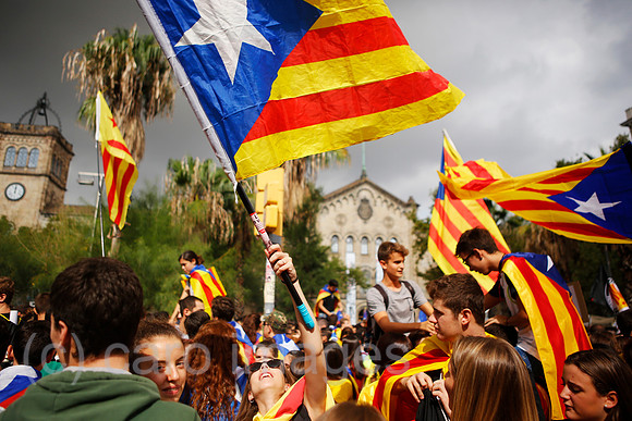 Barcelona, Katalonien, Spanien - Demonstration fuer die Unabhaengigkeit
