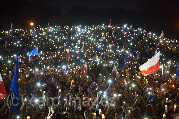 Polen, Poznan, Demonstration gegen die Gleichschaltung der Justiz durch die PIS-Regierung