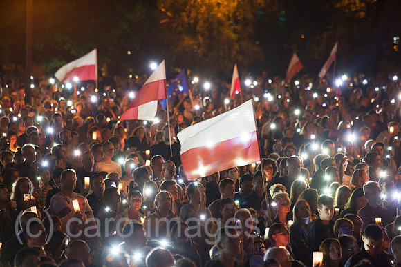 Polen, Poznan, Demonstration gegen die Gleichschaltung der Justiz durch die PIS-Regierung