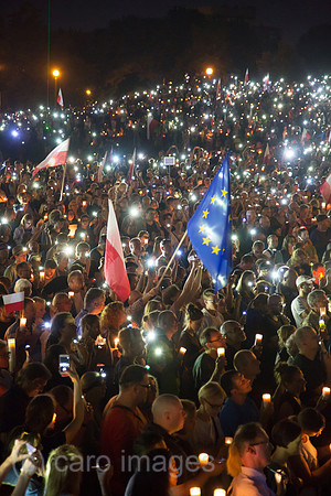 Polen, Poznan, Demonstration gegen die Gleichschaltung der Justiz durch die PIS-Regierung