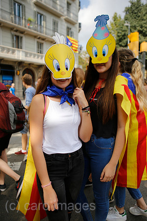 Barcelona, Katalonien, Spanien - Demonstration fuer die Unabhaengigkeit