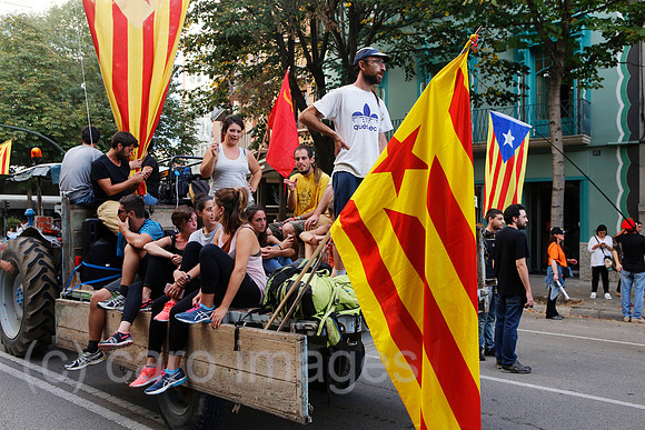 Girona, Katalonien, Spanien - Demonstration fuer die Unabhaengigkeit