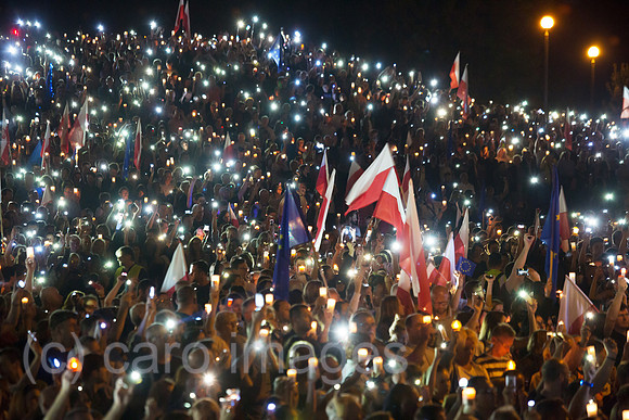 Polen, Poznan, Demonstration gegen die Gleichschaltung der Justiz durch die PIS-Regierung