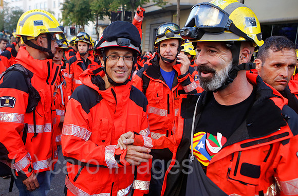 Girona, Katalonien, Spanien - Demonstration fuer die Unabhaengigkeit