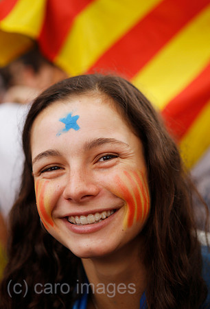 Barcelona, Katalonien, Spanien - Demonstration fuer die Unabhaengigkeit