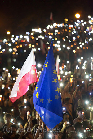 Polen, Poznan, Demonstration gegen die Gleichschaltung der Justiz durch die PIS-Regierung
