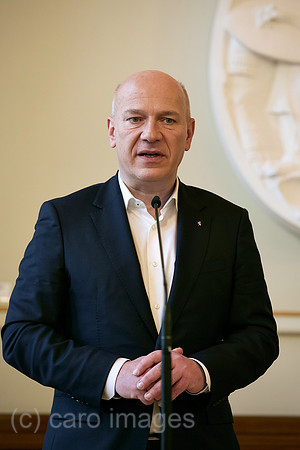 Berlin, Deutschland - Kai Wegner bei einer Pressekonferenz im Roten Rathaus.