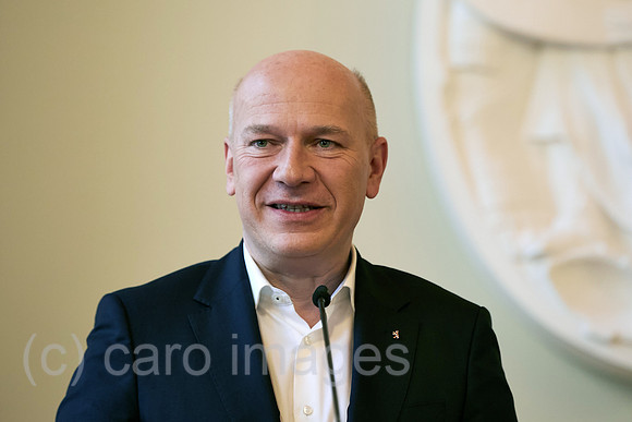 Berlin, Deutschland - Kai Wegner bei einer Pressekonferenz im Roten Rathaus.