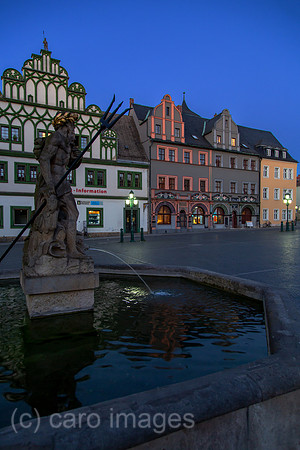 Deutschland, Weimar - Der Markt mit dem Neptunbrunnen
