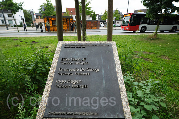 Deutschland, Bremen - Gedenken an die Bremer Opfer des Gladbecker Geiseldramas 1988, Busbahnhof im Stadtteil Huchting
