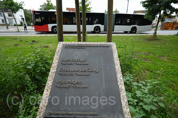 Deutschland, Bremen - Gedenken an die Bremer Opfer des Gladbecker Geiseldramas 1988, Busbahnhof im Stadtteil Huchting