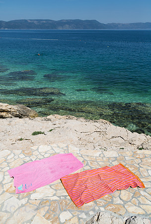 Kroatien, Rabac - Strand in Rabac an der Adria