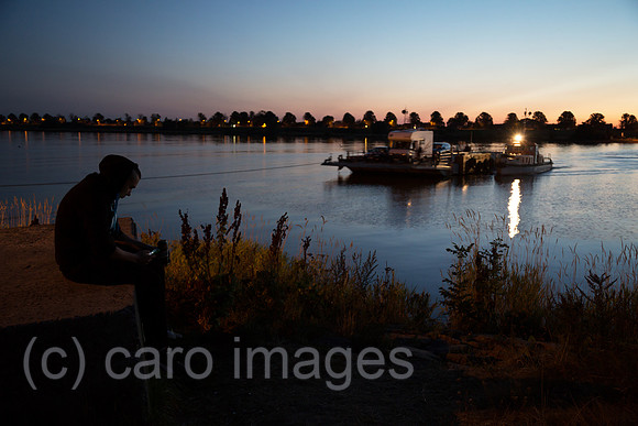 Polen, Mikoszewo, Faehre ueber die Weichsel (Wysla)