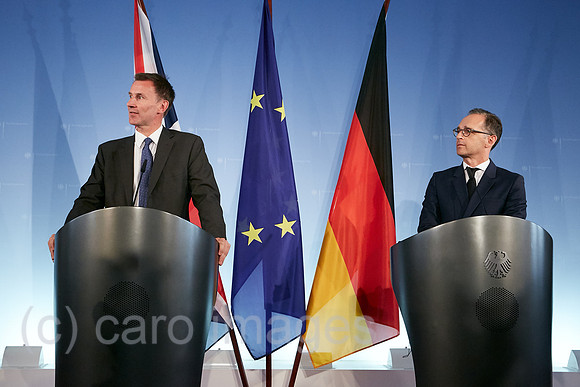 Berlin, Deutschland - Bundesaussenminister Heiko Maas und der britische Aussenminister Jeremy Hunt.