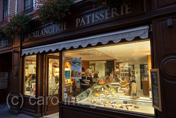 Frankreich, Ribeauville - Baeckerei (Boulangerie Patisserie) im Elsass