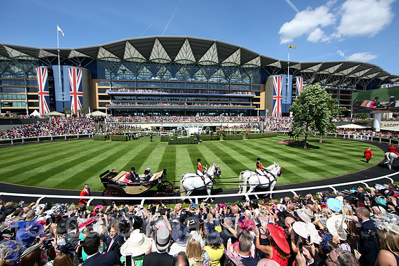 Royal Ascot, Royal Procession. Queen Elizabeth the Second arriving at the parade ring