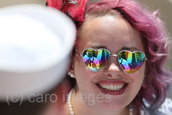 Royal Ascot, Fashion on Ladies Day, woman with sunglasses at the racecourse