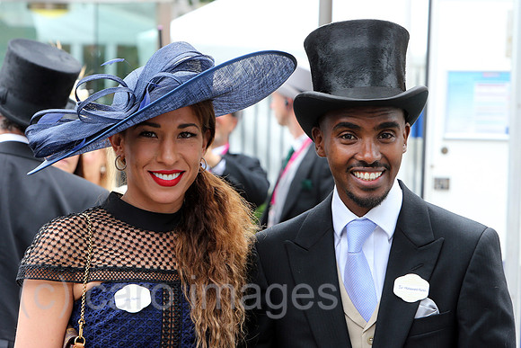Royal Ascot, Portrait of Sir Mohamed Farah and his wife Tania Nell