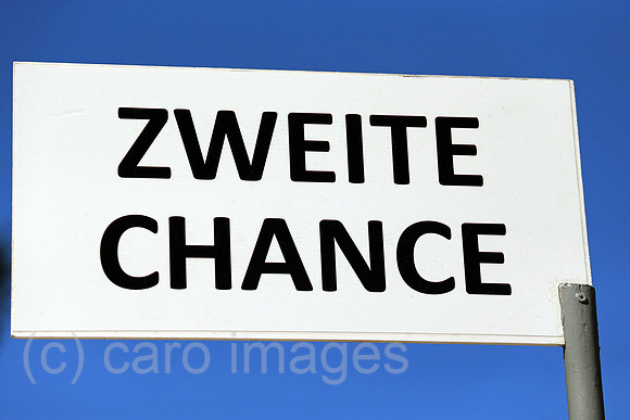 Hoppegarten, Deutschland, Schild Zweite Chance