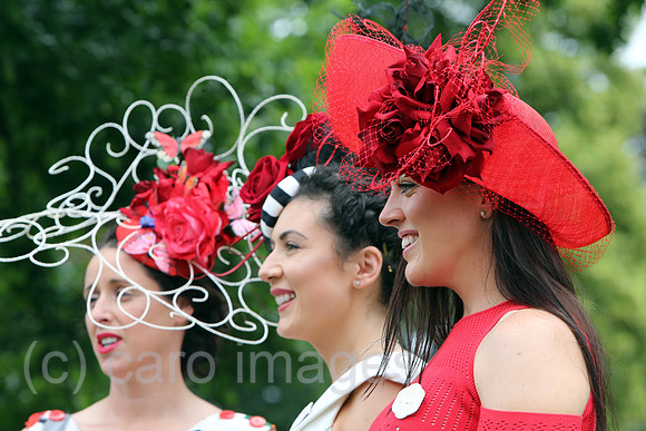 Royal Ascot, Fashion, women with hats at the racecourse