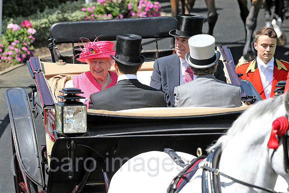 Royal Ascot, Portrait of HRH Queen Elizabeth the Second and Prince Andrew