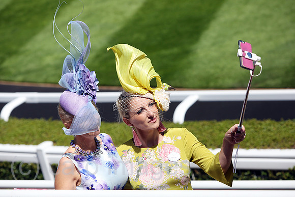 Royal Ascot, Fashion on Ladies Day, women with hats at the racecourse