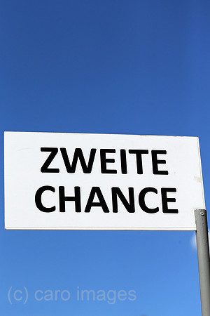 Hoppegarten, Deutschland, Schild Zweite Chance