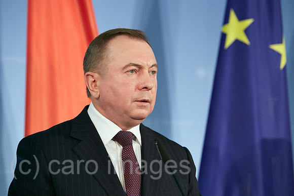 Berlin, Deutschland - Wladimir Makej, Aussenminister von Weissrussland bei einer Pressekonferenz.