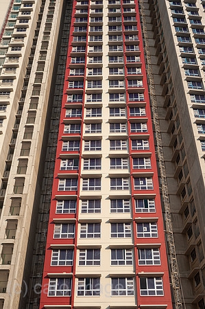 Singapur, Republik Singapur, Aussenansicht von neuen HDB Wohnhochhaeusern