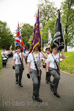 Grossbritannien, Belfast - Parade am Orangemens Day, protestantischer, politisch aufgeladener jaehrlicher Feiertag zum Gedenken an die Schlacht am Boyne