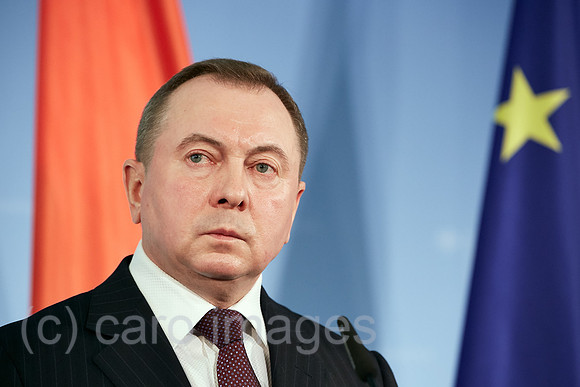 Berlin, Deutschland - Wladimir Makej, Aussenminister von Weissrussland bei einer Pressekonferenz.