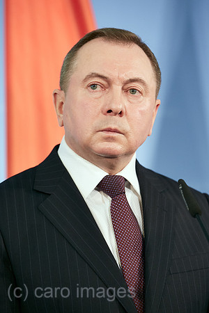 Berlin, Deutschland - Wladimir Makej, Aussenminister von Weissrussland bei einer Pressekonferenz.