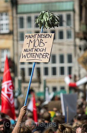 Deutschland, Bremen - fridays for future - Demonstration, originelles Wortspiel Macht diesen Mob nicht noch wuetender