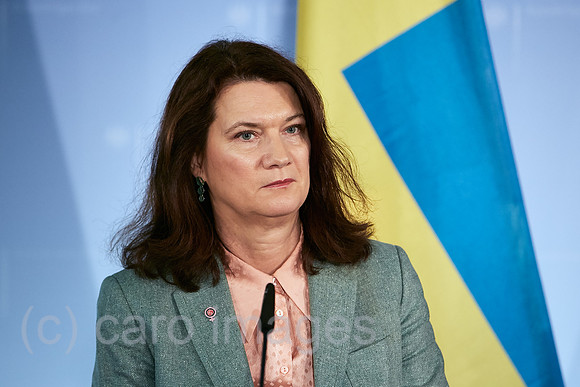 Berlin, Deutschland - Ann Linde, die Aussenministerin von Schweden.