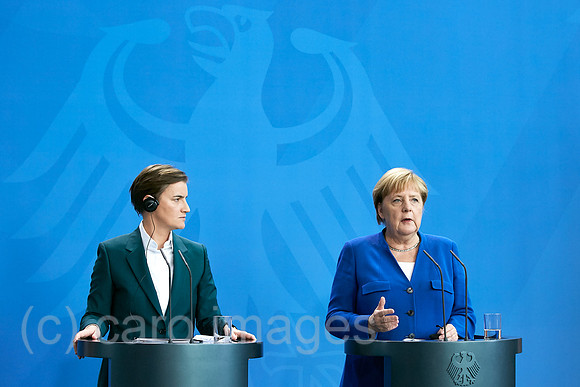 Berlin, Deutschland - Bundeskanzlerin Angela Merkelund Ana Brnabic, Ministerpraesidentin der Republik Serbien