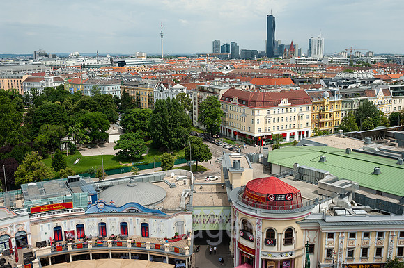Wien, Oesterreich, Blick ueber die Stadt in Richtung Donaucity