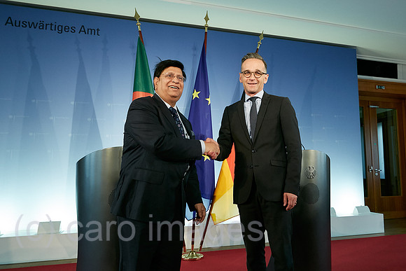 Berlin, Deutschland - Abul Kalam Abdul Momen, bangladeschischer Aussenminister und Bundesaussenminister Heiko Maas.