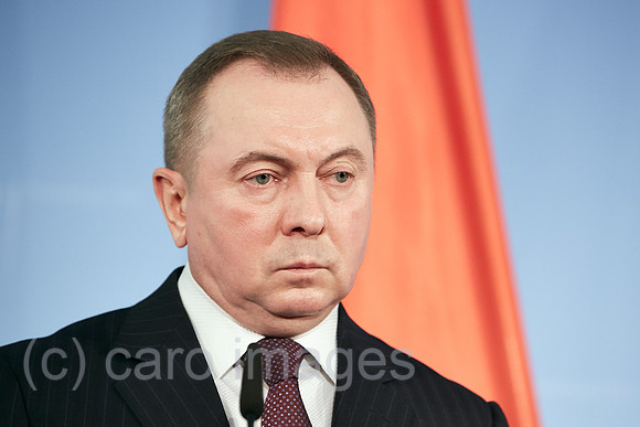 Berlin, Deutschland - Wladimir Makej, Aussenminister von Weissrussland bei einer Pressekonferenz.